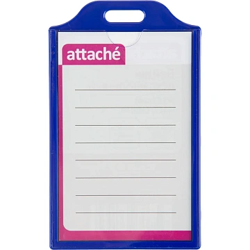 Бейдж Attache вертикальный 55х85, синий, T-732V