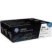 Картридж лазерный HP (CF372AM) ColorLaserJet CM2320/CP2025, №304A, оригинальный, КОМПЛЕКТ 3 цвета по