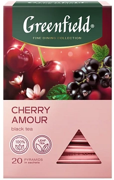 Чай Greenfield Cherry Amor (Черри Амор), черный, 20 пирамидок