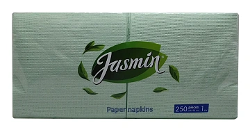 Салфетки бумажные Jasmin салатовые однослойные, 250шт