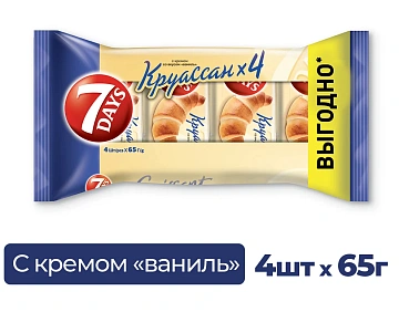 Круассан 7 Days ваниль, 65г х 4шт