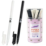 Ручка фигурная шариковая ЮНЛАНДИЯ 'Котик', корпус ассорти, СИНЯЯ, пишущий узел 0,7 мм, 143787