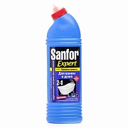 Чистящее средство для сантехники Sanfor 2в1 750мл, для ванн, лимонная свежесть