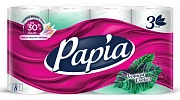 Туалетная бумага Papia Tropical Exotics 3-слойная, 8 рулонов
