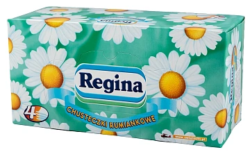 Салфетки бумажные Regina косметические с ромашкой 4-слойные, 110шт