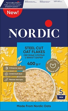 Хлопья овсяные Nordic 5 минут варки, 400г