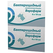 Лейкопластырь бактерицидный, полоска 6х10 см, ВЕРОФАРМ, тканевая основа, 20024106