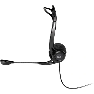 Наушники с микрофоном (гарнитура) LOGITECH PC 960, проводная, компьютерная, 2,4 м, стерео, USB, черная