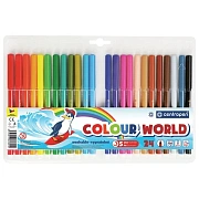 Фломастеры Centropen 'Colour World', 24цв., трехгранные, смываемые, блистер