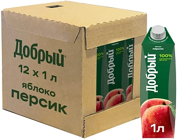 Нектар Добрый яблоко-персик, 1л