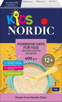 Хлопья Nordic Kids овсяные для детей, 400г