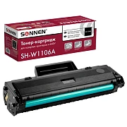 Картридж лазерный SONNEN (SH-W1106A) С ЧИПОМ для HP Laser107/135 ВЫСШЕЕ КАЧЕСТВО, черный, 1000 стран