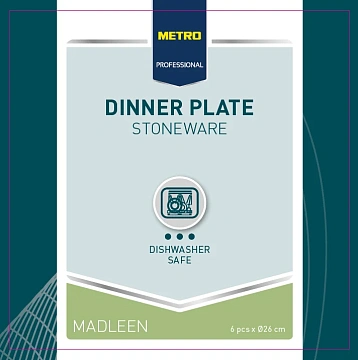 Тарелка Metro Professional Madleen Yellow 26см, обеденная, 6шт/уп