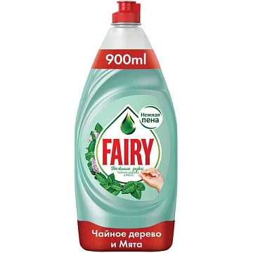 Средство для мытья посуды, 900 мл, FAIRY (Фейри) Нежные руки 'Чайное дерево и мята'