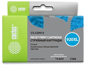 Картридж струйный Cactus CS-EPT0482 №920XL, 14.6мл, голубой