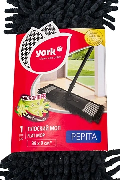 Швабра КОМПЛЕКТ черенок 85-140 см + флаундер + насадка МОП (608414) ТИП К, YORK 'Pepita', 81302