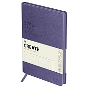 Ежедневник недатированный, А5, 136л., твердый переплет, кожзам, BG 'Create. Purple', фиолетовый, цветной срез