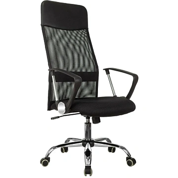 Кресло VB_EChair-508 TTW сетка/ткань/кожзам черный хром