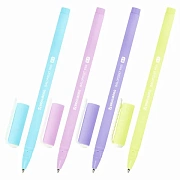 Ручка шариковая BRAUBERG SOFT TOUCH STICK 'PASTEL' СИНЯЯ, мягкое покрытие, корпус ассорти, узел 0,7 мм, 143698
