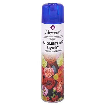 Освежитель воздуха аэрозольный, 300 мл, МЕЛОДИЯ 'АРОМАТНЫЙ БУКЕТ', 605346