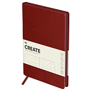 Ежедневник недатированный, А5, 136л., твердый переплет, кожзам, BG 'Create. Berry', вишневый, цветной срез