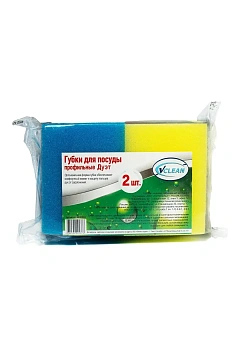 Губка Vclean Дуэт 8х6.5х4см, 2шт/уп
