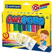 Фломастеры воздушные Centropen 'AirPens Rainbow', 10цв.+4 трафарета, картон. упаковка