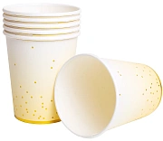 Стакан одноразовый Fiolento бумажный желтое золото 200мл, 6шт