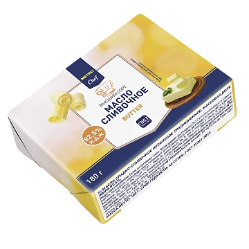 Масло сливочное Metro Chef Традиционное ГОСТ, 82.5%, 180г