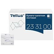 Туалетная бумага листовая Tellus (tork) Premium T3 2 слоя, 200 листов, белая, 233100
