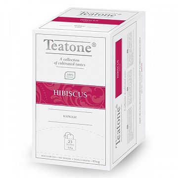 Чай Teatone Hibiscus, травяной, 25 пакетиков