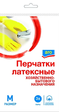 aro Перчатки латексные M, 3 пары