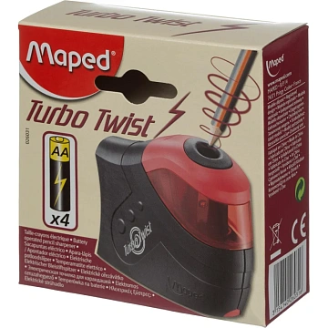 Точилка MAPED TURBO TWIST электрич., 1отв, съемный контейнер