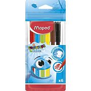 Фломастеры Maped COLOR'PEPS OCEAN,супер-смываемые,6цв/наб,845723