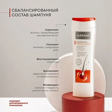 Шампунь Alerana Био Кератин восстанавливающий, 250мл