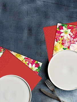 METRO PROFESSIONAL Салфетки бумажные двуслойные красные 250шт, 33x33см