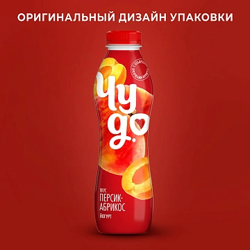 Йогурт питьевой Чудо Персик-абрикос 1.9%, 680г