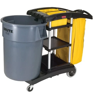 Тележка уборочная Rubbermaid 2х9л, с мешком 128л, FG9T7200BLA