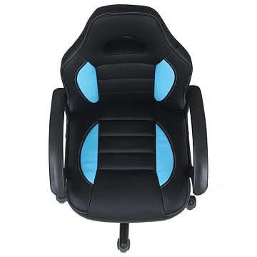 Кресло компьютерное BRABIX 'Spark GM-201', экокожа, черное/голубое, 532505