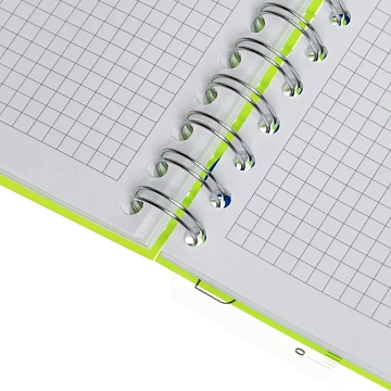 Бизнес-тетрадь А4,140 л,пласт обл, с разд,спир,ATTACHE FANTASY,салат