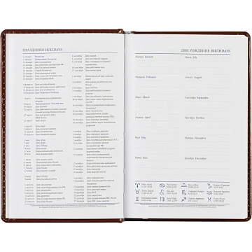 Ежедневник недатированный коричневый,А6,100x150, 320стр,Agenda