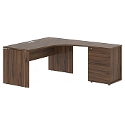 Стол эргономичный с тумбой EDCET 1518(R) Дуб Денвер тёмный/Белый 1560х1880х750 EDIS