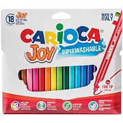 Фломастеры Carioca 'Joy', 18цв., смываемые, картон, европодвес