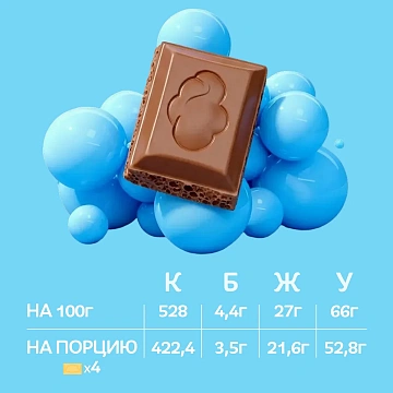 Шоколад Воздушный пористый молочный, 80г