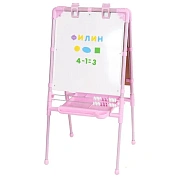 Мольберт растущий для мела/магнитно-маркерный, 53х46 см, BRAUBERG 'NIKA KIDS', РОЗОВЫЙ, 238050