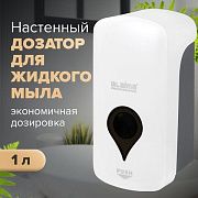 Дозатор для жидкого мыла ULTRA LAIMA PROFESSIONAL, НАЛИВНОЙ, 1 л, белый, ABS-пластик, 606831