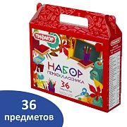 Набор школьных принадлежностей в подарочной коробке ПИФАГОР 'НАБОР ПЕРВОКЛАССНИКА', 36 предметов, 880121