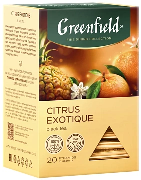 Чай Greenfield Citrus Exotique (Цитрус Экзотик), черный, 20 пирамидок
