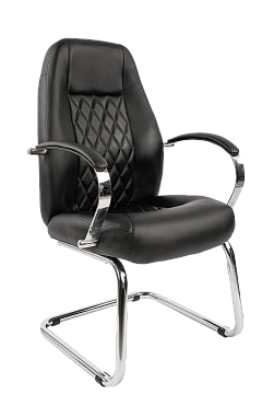 Кресло посетителя Chairman 950 V экокожа, черная