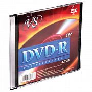 Диск DVD-R VS, 4,7 Gb, 16x, Slim Case (1 штука), VSDVDRSL01